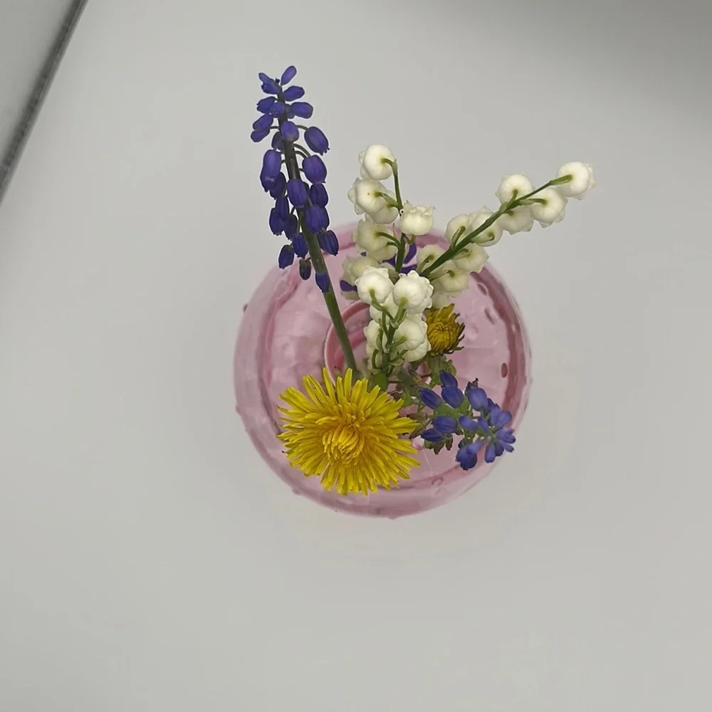 Pink Glass Mushroom Vase/Accent Piece
